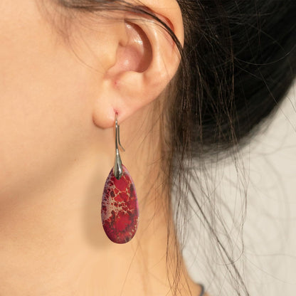 Natural Stone Teardrop Dangle Earrings The Nichole Collection - Official Site
