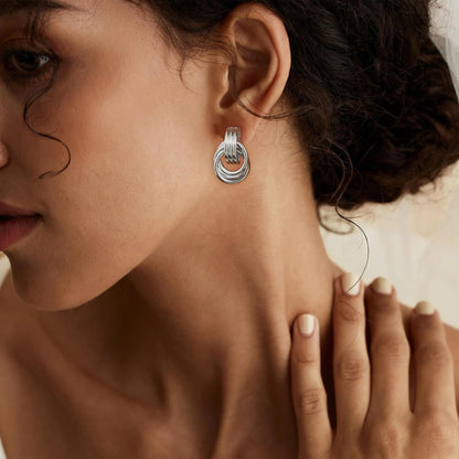 Geometric Gold Knot Statement Earrings The Nichole Collection - Official Site
