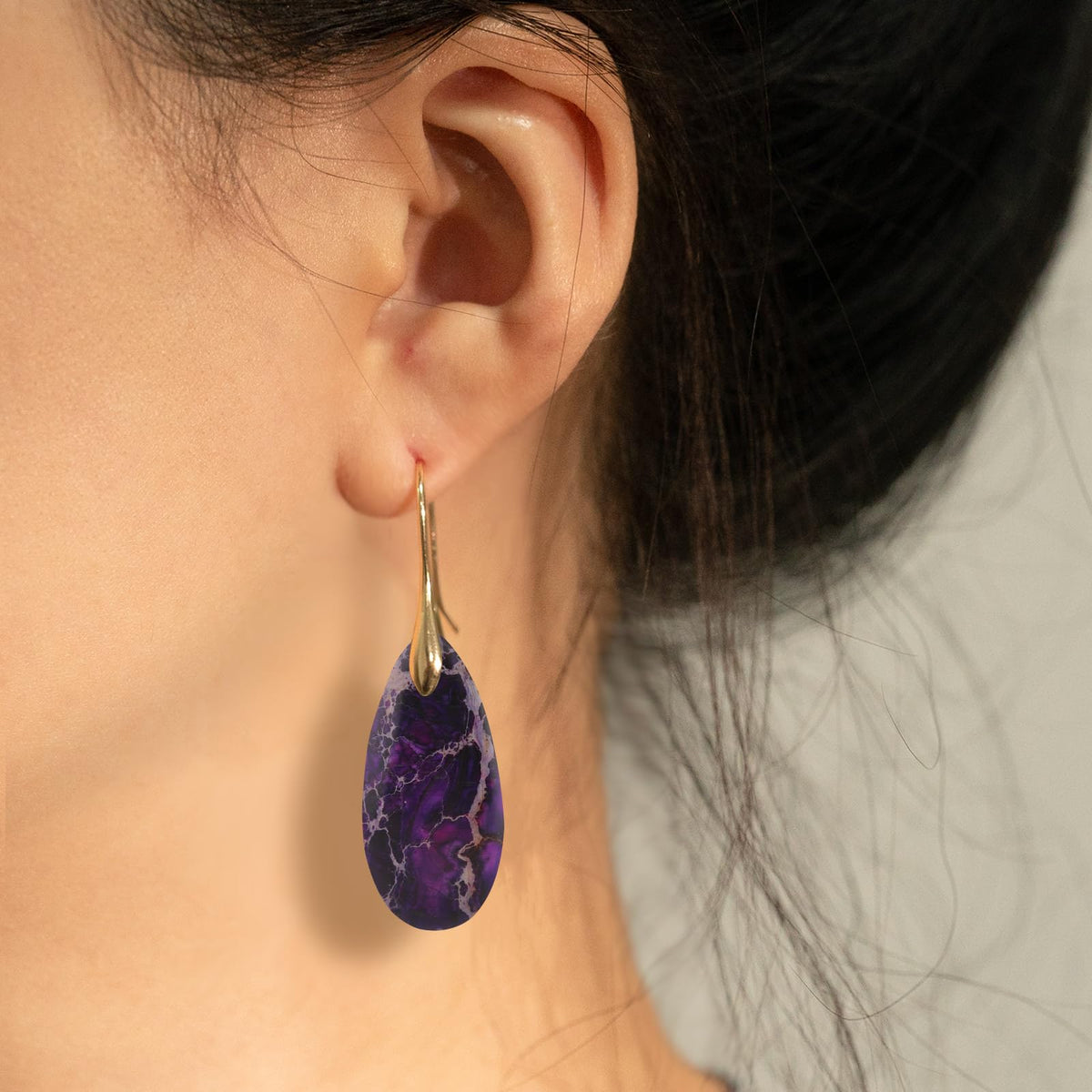 Natural Stone Teardrop Dangle Earrings The Nichole Collection - Official Site