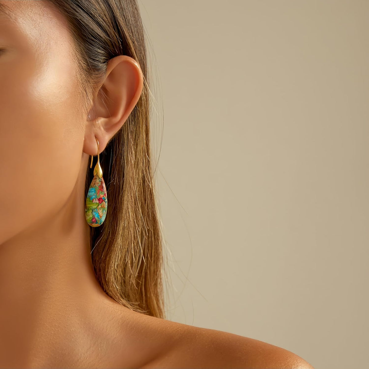 Natural Stone Teardrop Dangle Earrings The Nichole Collection - Official Site