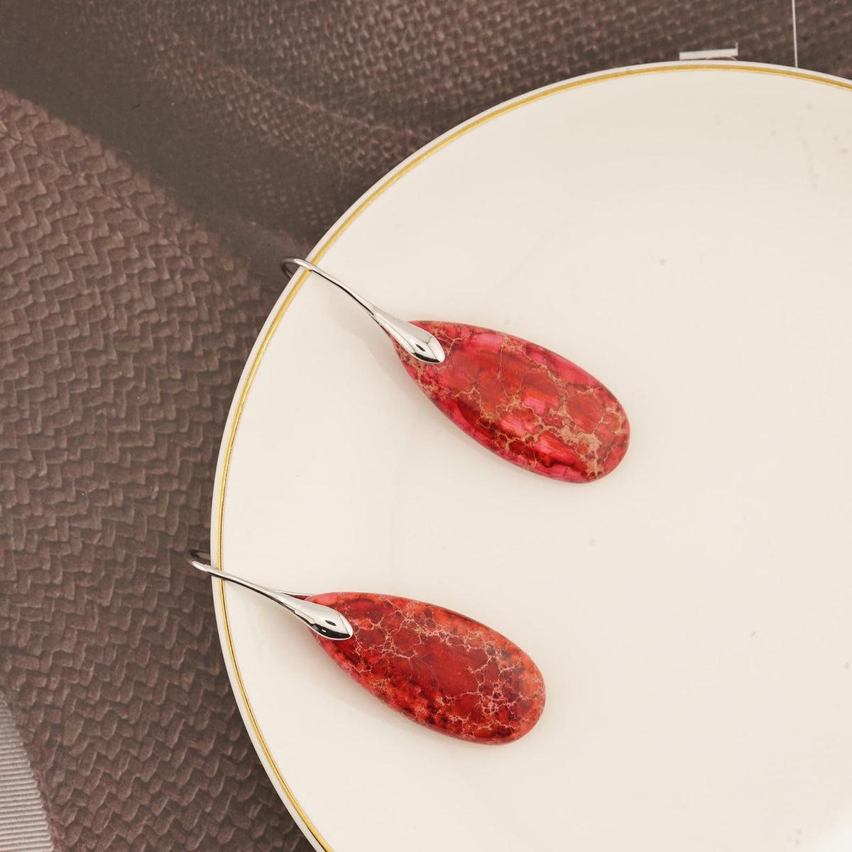 Natural Stone Teardrop Dangle Earrings The Nichole Collection - Official Site