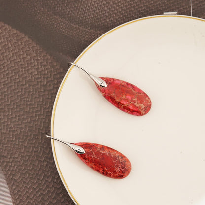 Natural Stone Teardrop Dangle Earrings The Nichole Collection - Official Site
