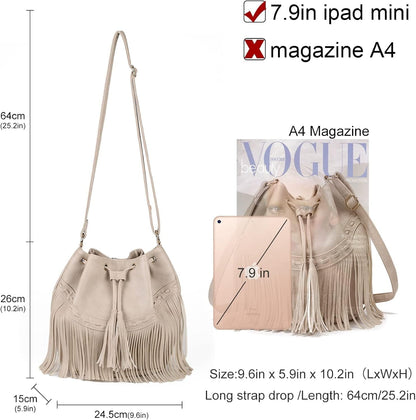 PARISIAN FRINGE BUCKET BAG The Nichole Collection