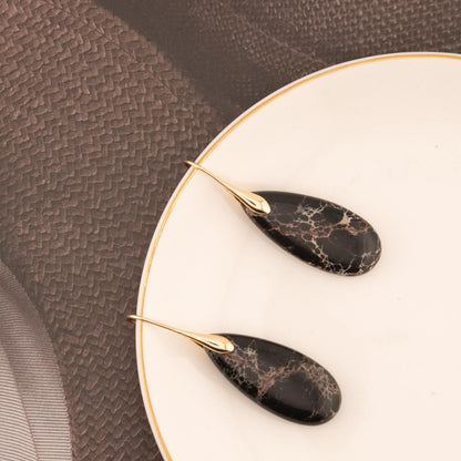 Natural Stone Teardrop Dangle Earrings The Nichole Collection - Official Site