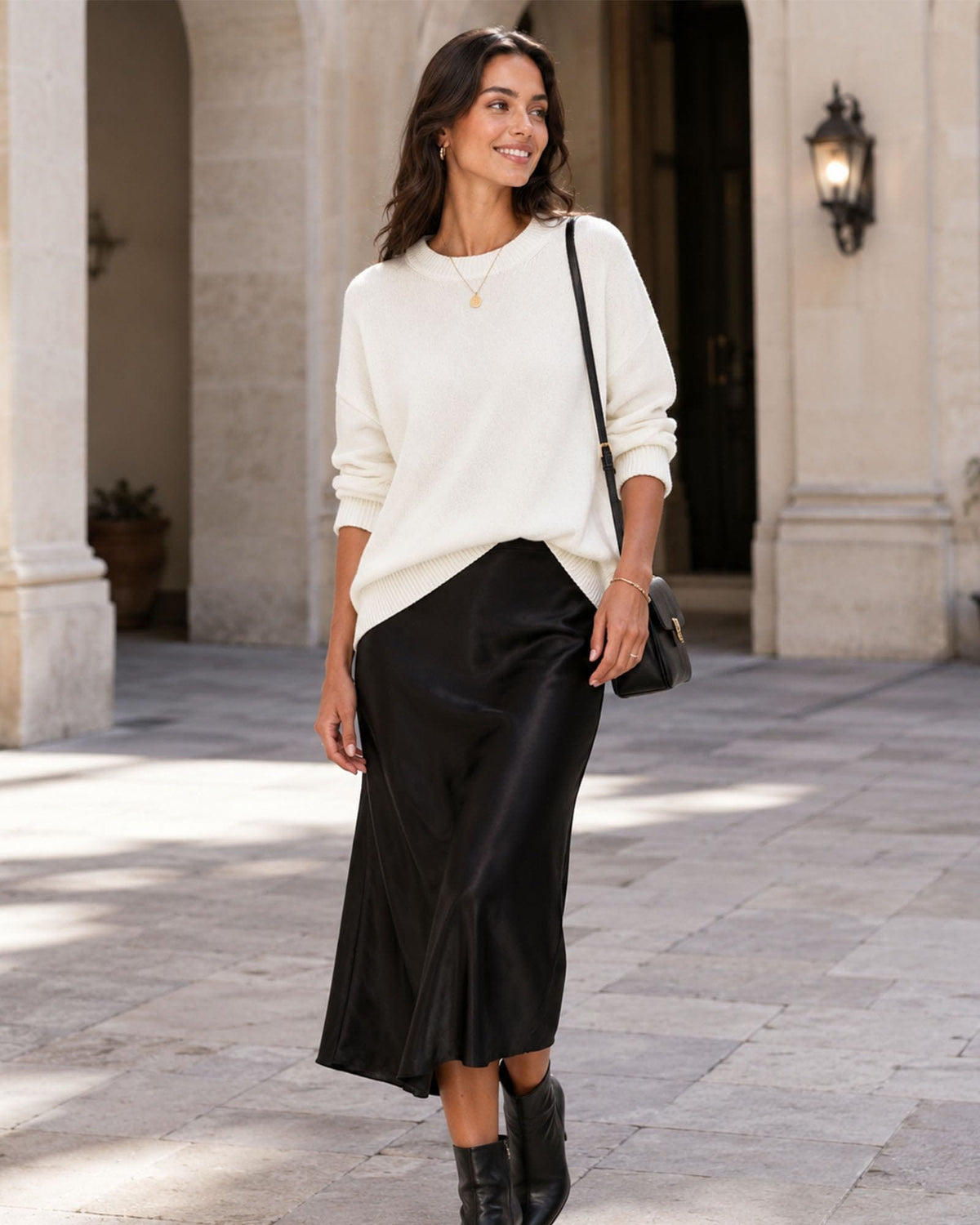 Oversized Cashmere-Blend Crewneck Sweater The Nichole Collection