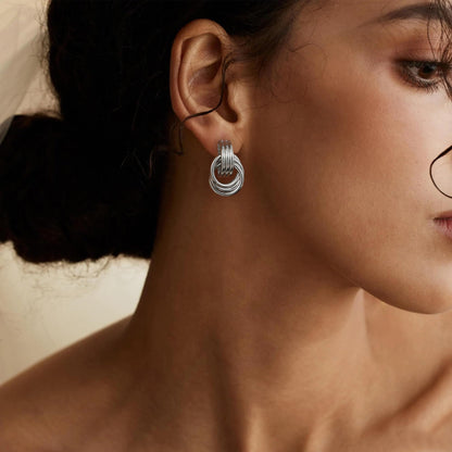 Geometric Gold Knot Statement Earrings The Nichole Collection - Official Site