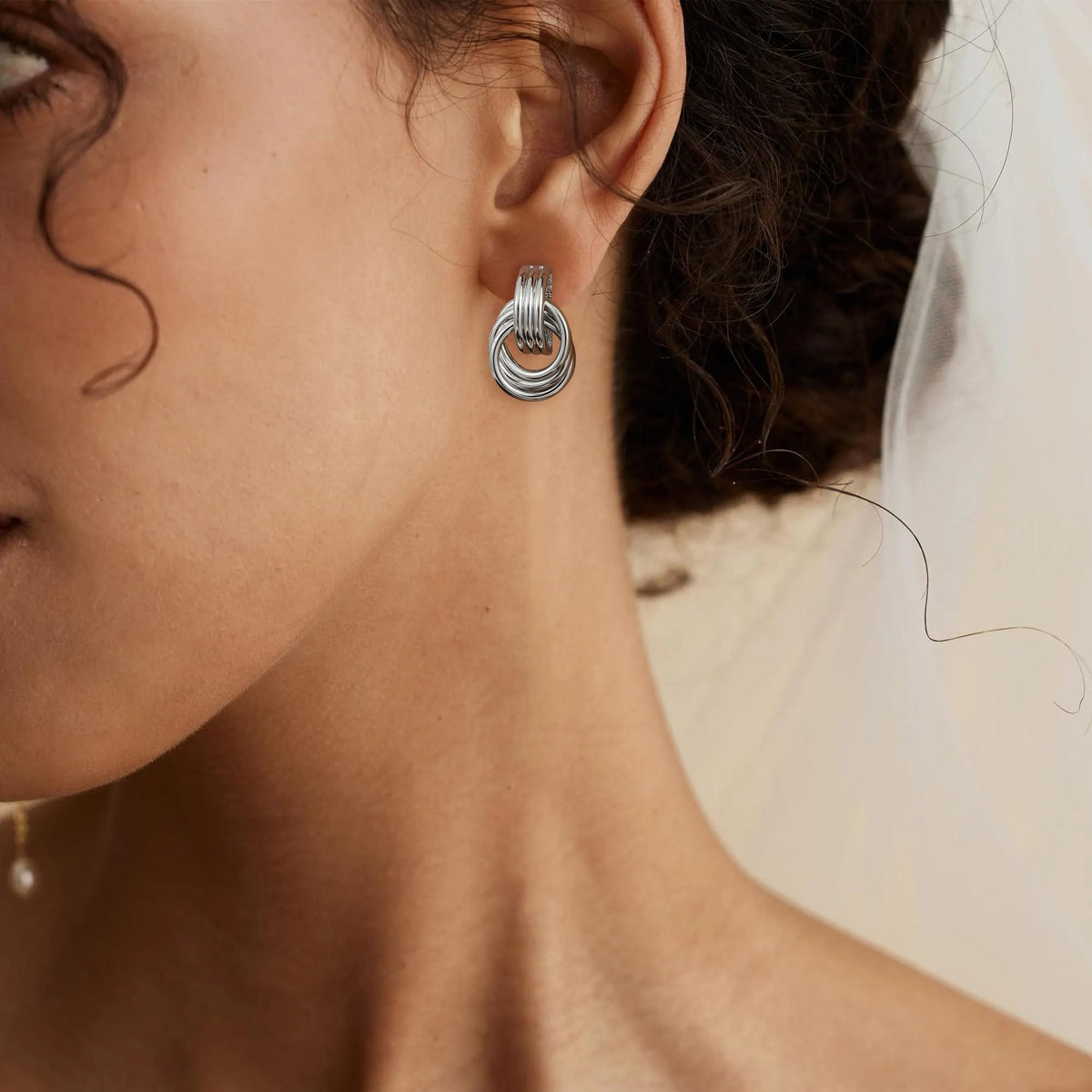 Geometric Gold Knot Statement Earrings The Nichole Collection - Official Site
