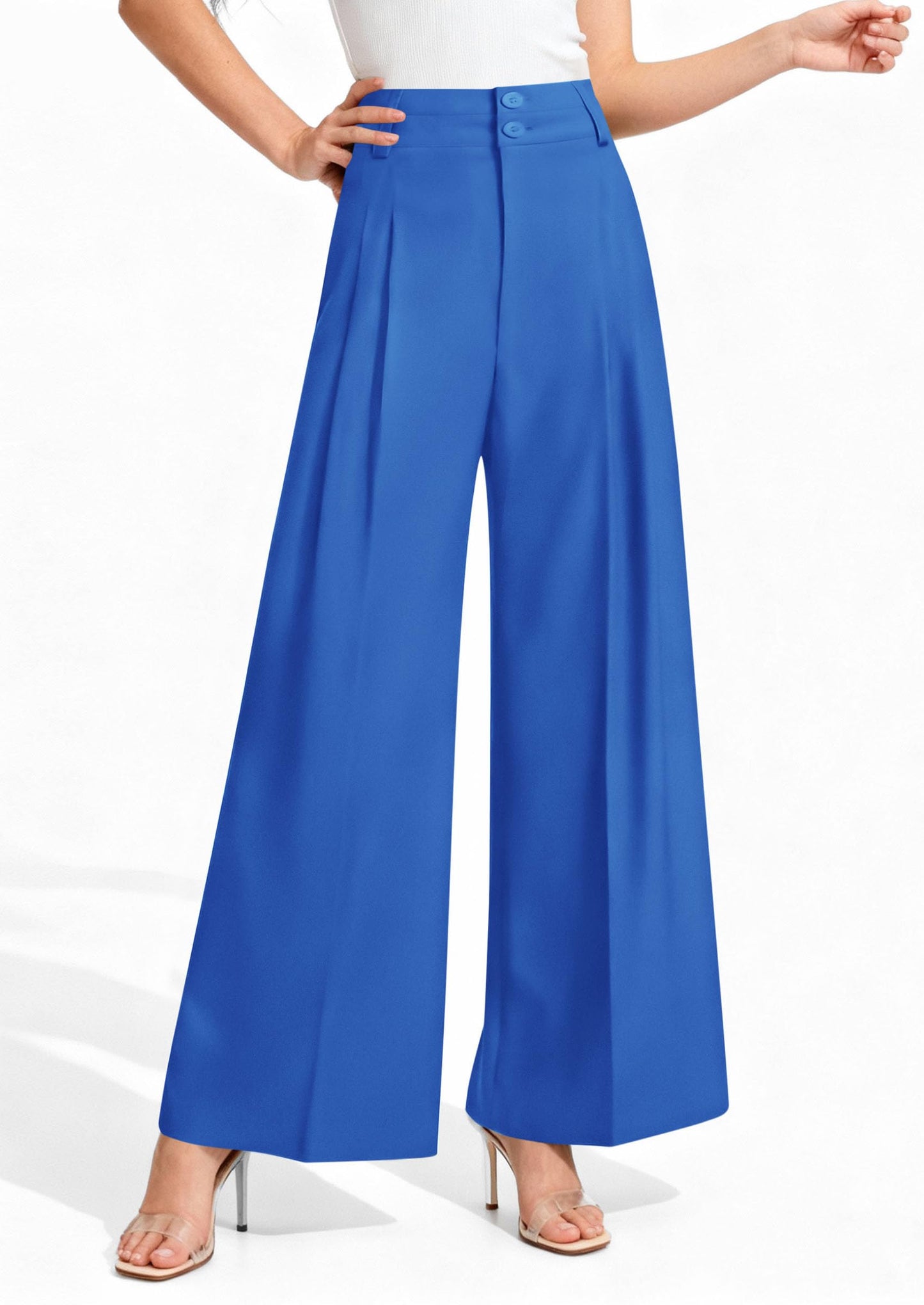 High Waisted Wide Leg Dress Pants with Pockets