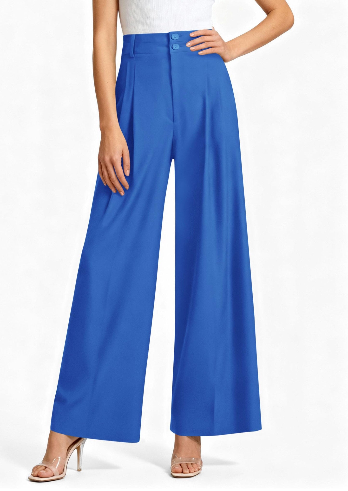 High Waisted Wide Leg Dress Pants with Pockets