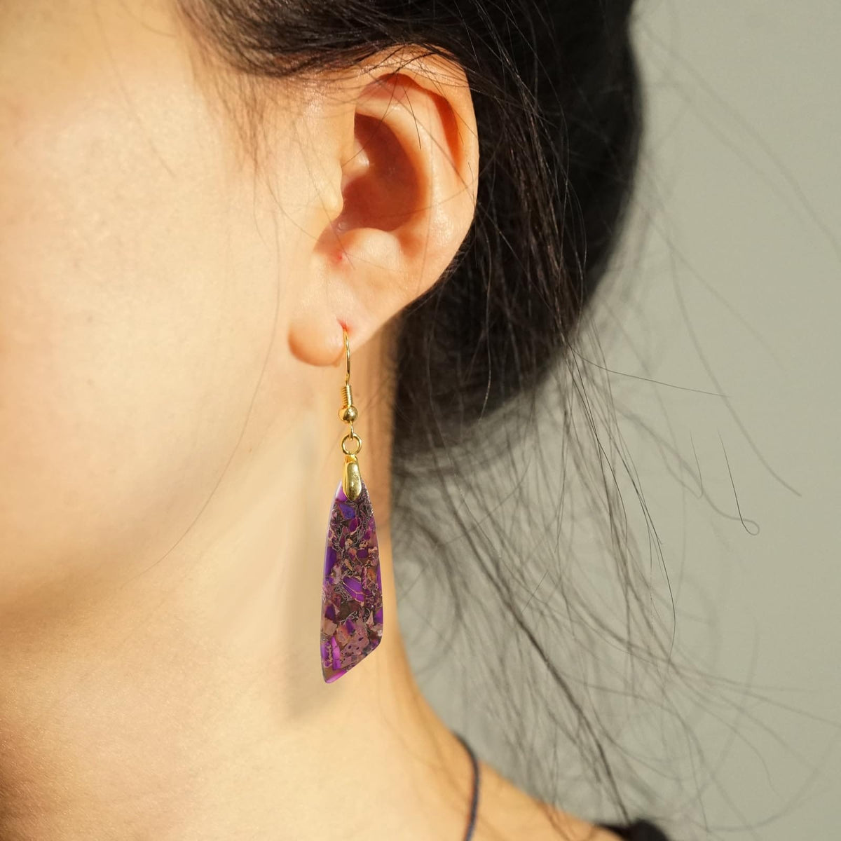 Natural Stone Teardrop Dangle Earrings The Nichole Collection - Official Site