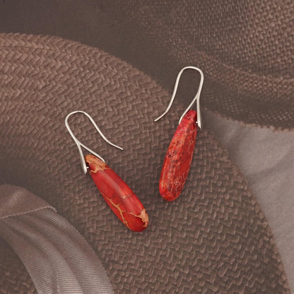 Natural Stone Teardrop Dangle Earrings The Nichole Collection - Official Site