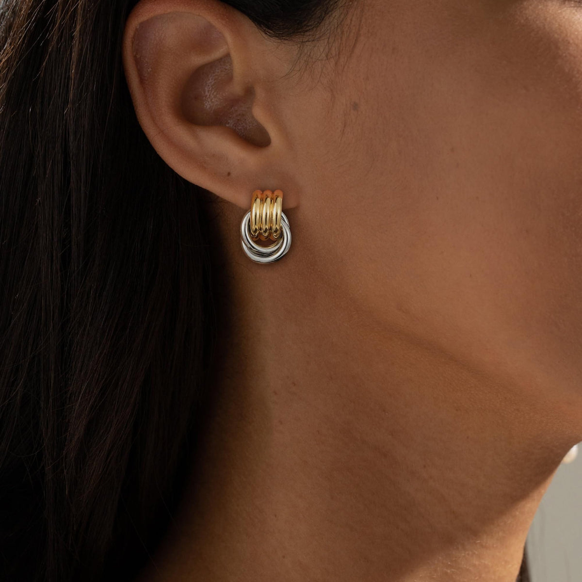 Geometric Gold Knot Statement Earrings The Nichole Collection - Official Site