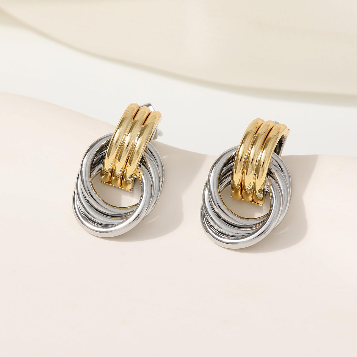 Geometric Gold Knot Statement Earrings The Nichole Collection - Official Site