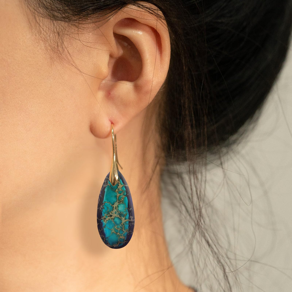 Natural Stone Teardrop Dangle Earrings The Nichole Collection - Official Site