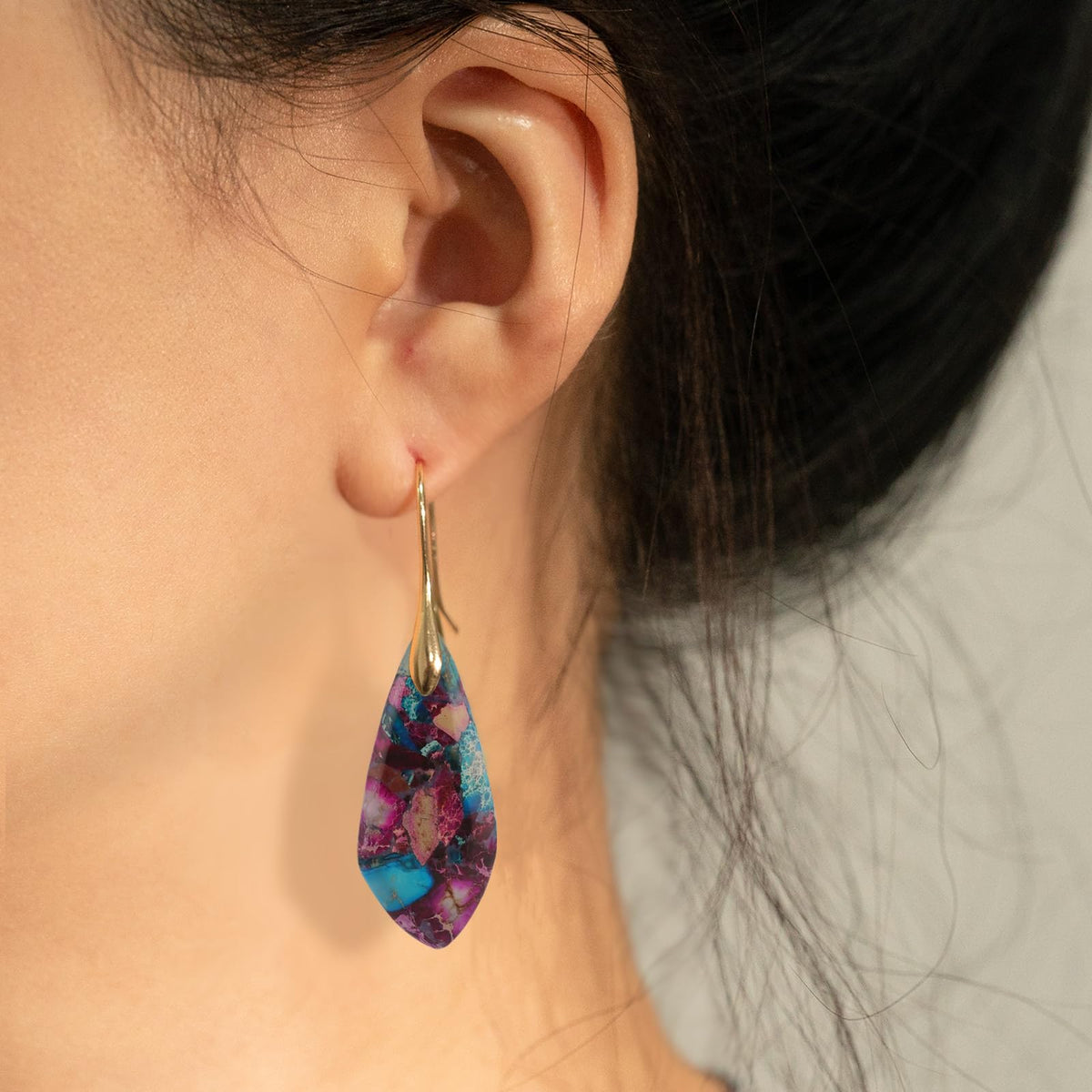 Natural Stone Teardrop Dangle Earrings The Nichole Collection - Official Site