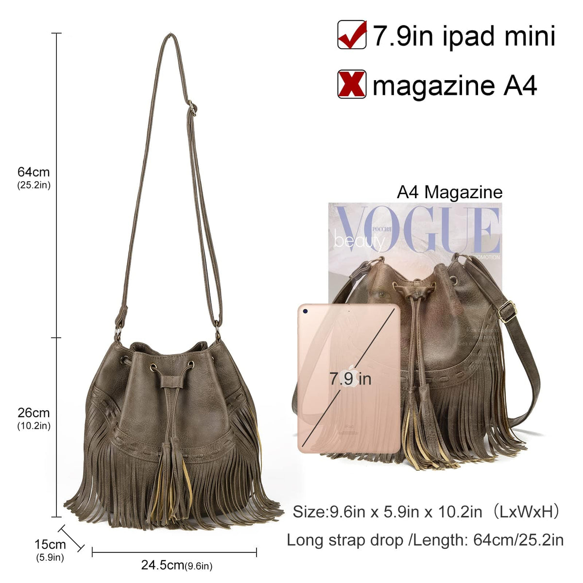 PARISIAN FRINGE BUCKET BAG The Nichole Collection