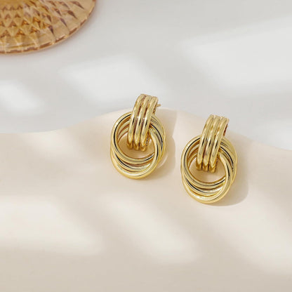 Geometric Gold Knot Statement Earrings The Nichole Collection - Official Site