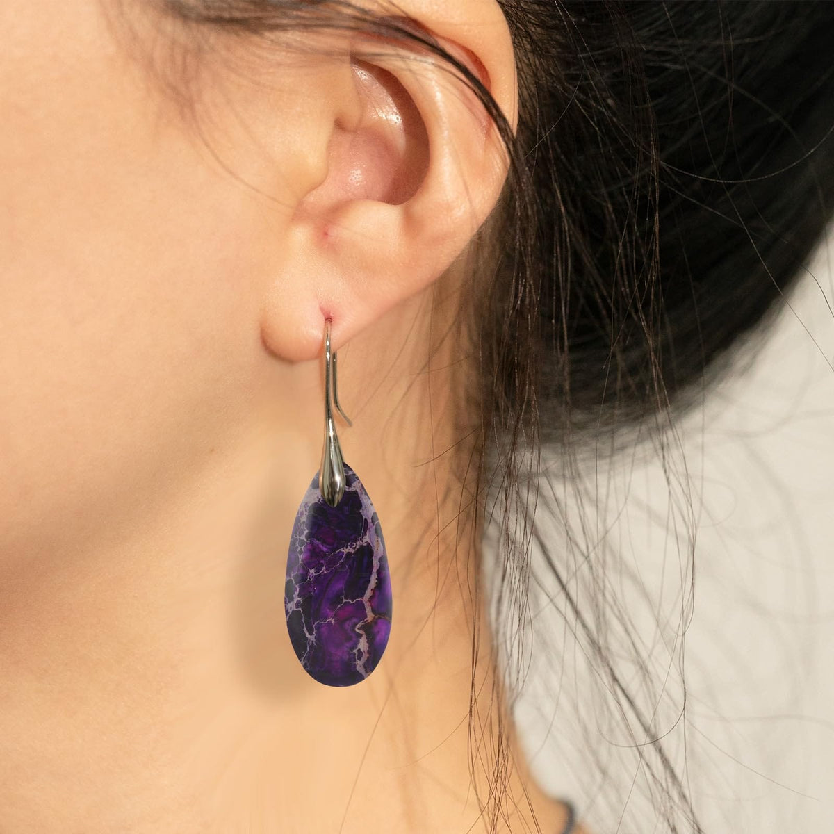 Natural Stone Teardrop Dangle Earrings The Nichole Collection - Official Site