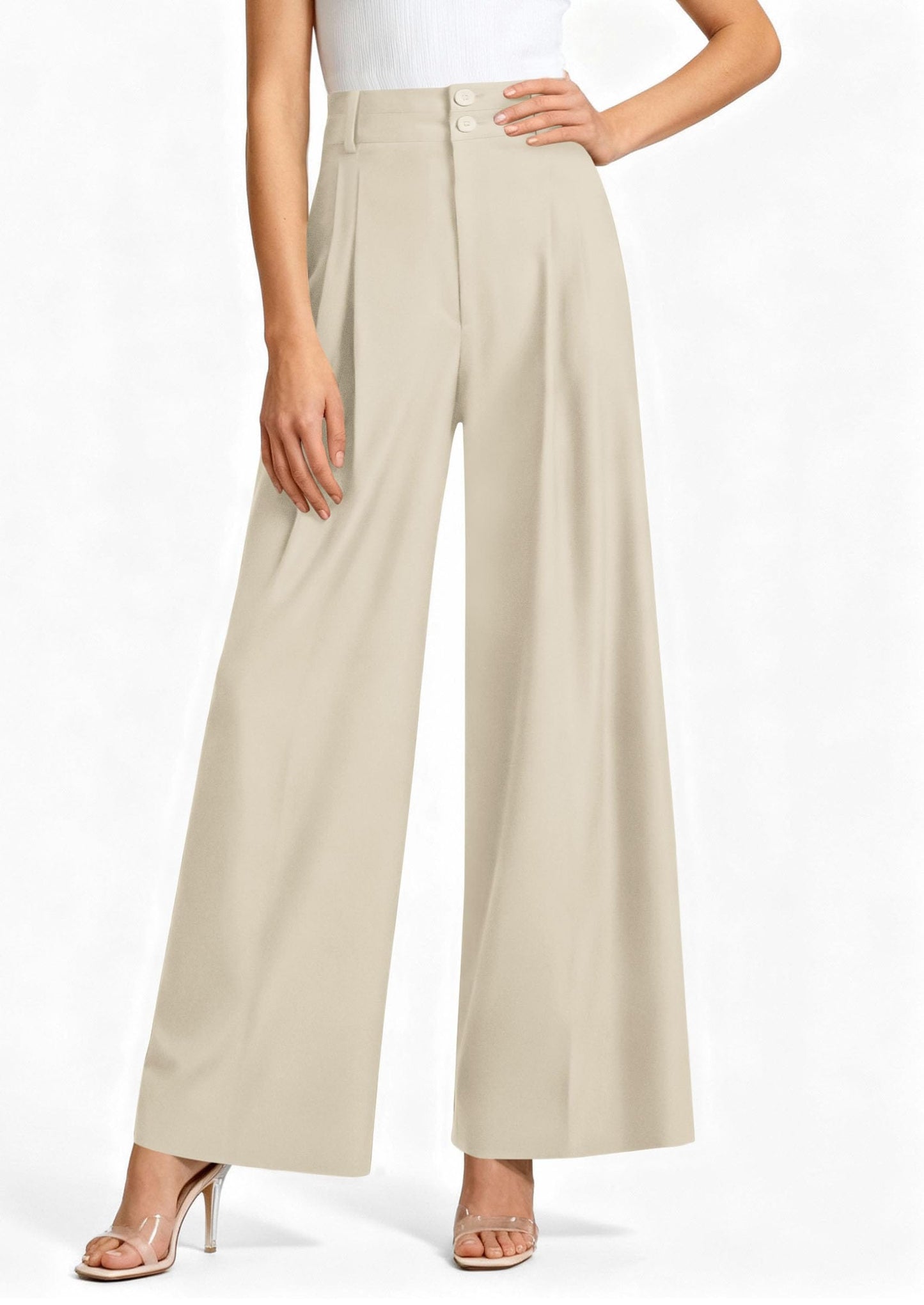High Waisted Wide Leg Dress Pants with Pockets
