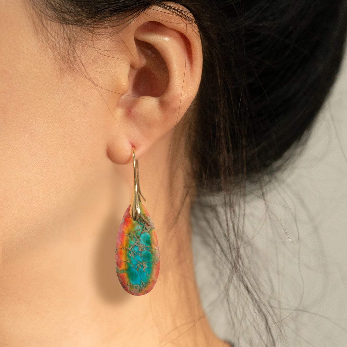 Natural Stone Teardrop Dangle Earrings The Nichole Collection - Official Site
