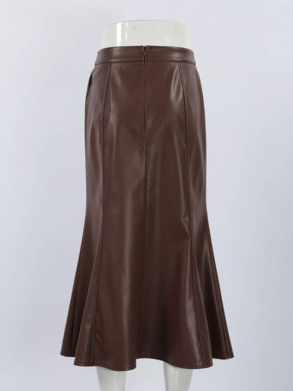 Slit Mermaid Midi Skirt The Nichole Collection