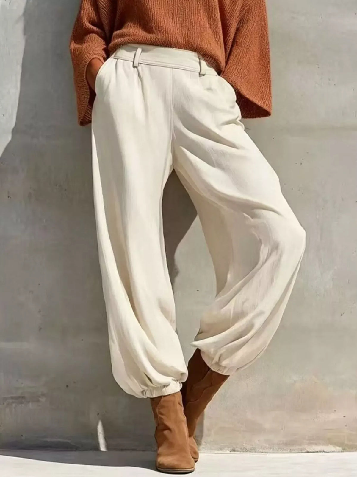 ONE-SHOULDER KNIT TOP & HIGH-WAIST PANTS SET The Nichole Collection - Official Site
