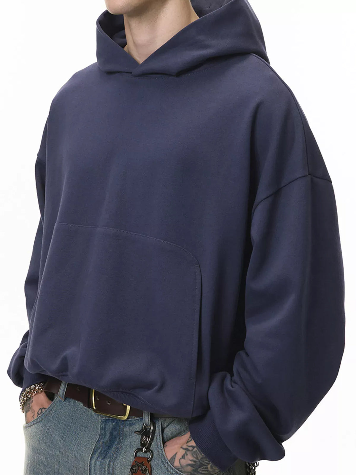 Men's Dropped-Shoulder Kangaroo-Pocket Hoodie The Nichole Collection