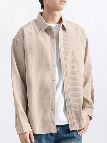 Men's Casual Textured Button-Down Shirt Jonathan M Collection