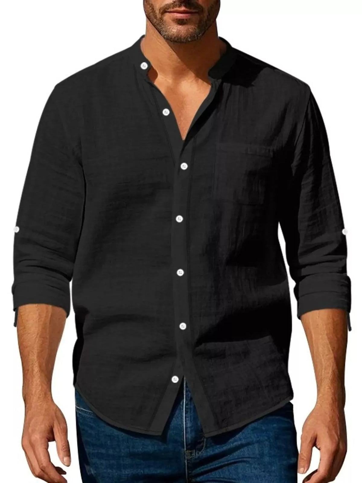 Men's Classic Button-Up Long-Sleeve Shirt The Nichole Collection