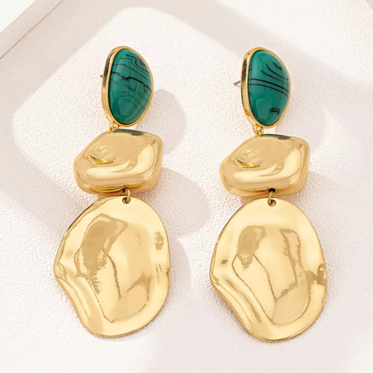 ORGANIC CRUMPLED GOLD DROP EARRINGS The Nichole Collection - Official Site