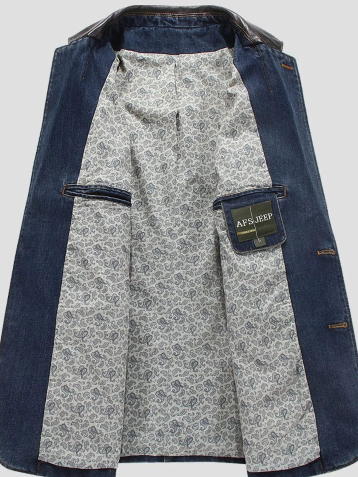 Men's Lapel-Collar Denim Blazer The Nichole Collection