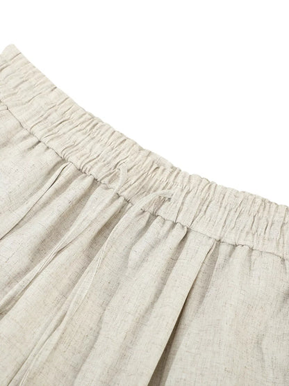 Men's Wide-Leg Drawstring Casual Pants Jonathan M Collection