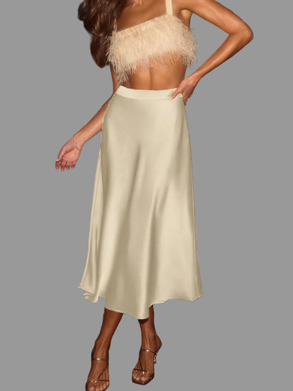 Satin Midi Skirt The Nichole Collection - Official Site