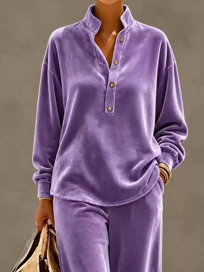 THE RELAXED VELVET WIDE-LEG SET The Nichole Collection - Official Site