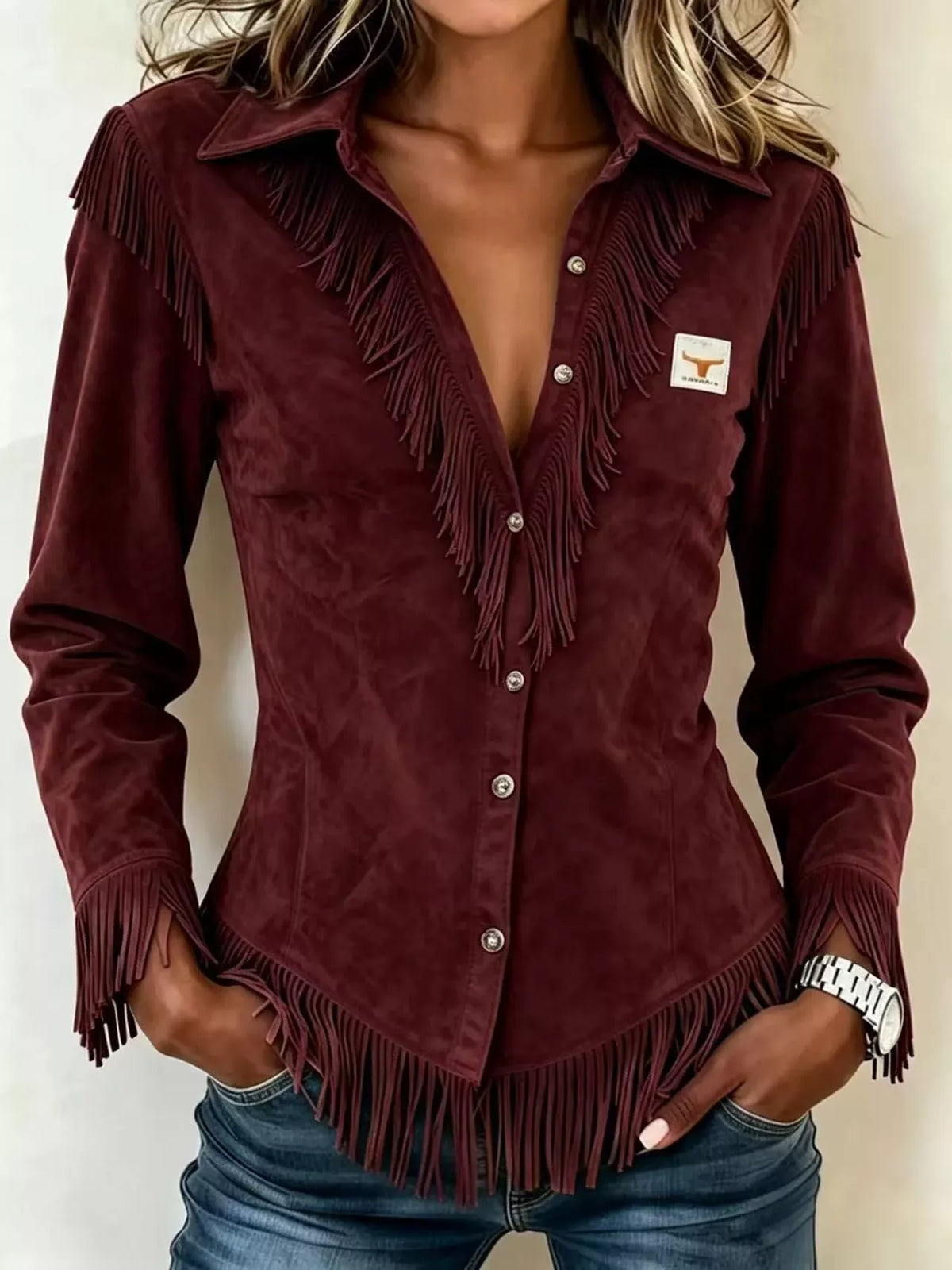 BUTTON FRONT FRINGE TOP The Nichole Collection - Official Site