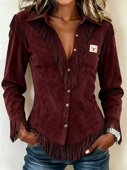 BUTTON FRONT FRINGE TOP The Nichole Collection - Official Site
