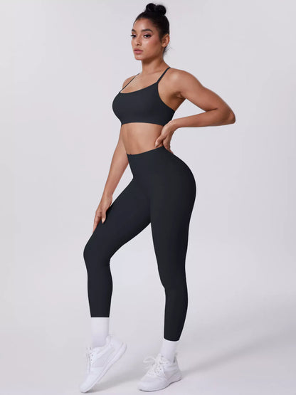 Criss-Cross Back Cami and Leggings Active Set The Nichole Collection - Official Site