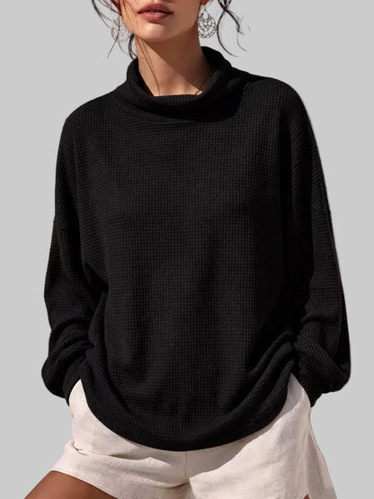THE WAFFLE MOCK NECK SWEATER The Nichole Collection - Official Site