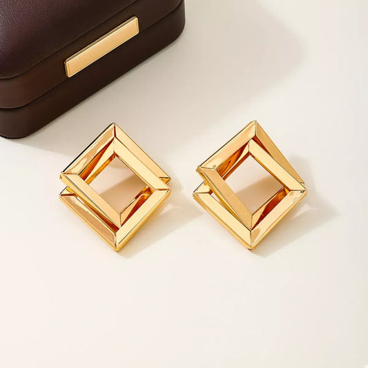 CHELSEA OPEN-SQUARE SCULPTURED EARRINGS The Nichole Collection - Official Site