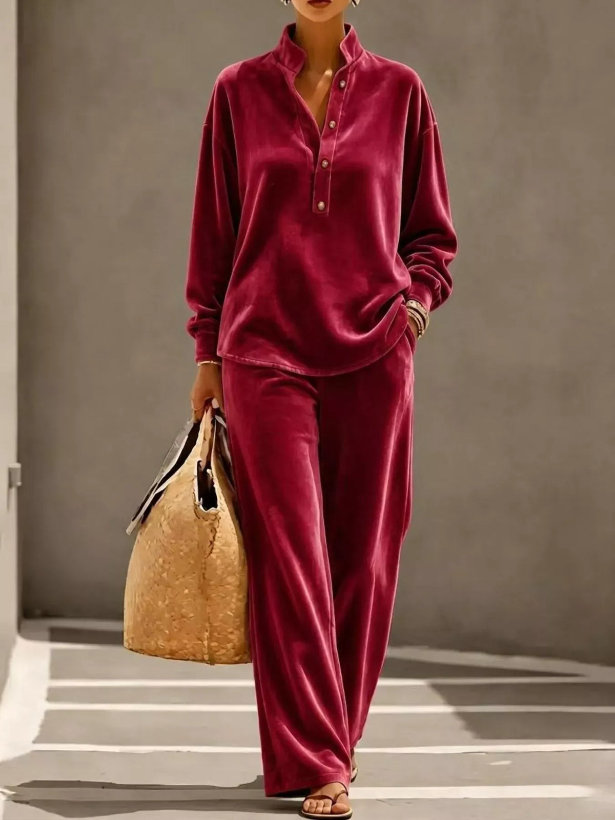 THE RELAXED VELVET WIDE-LEG SET The Nichole Collection - Official Site