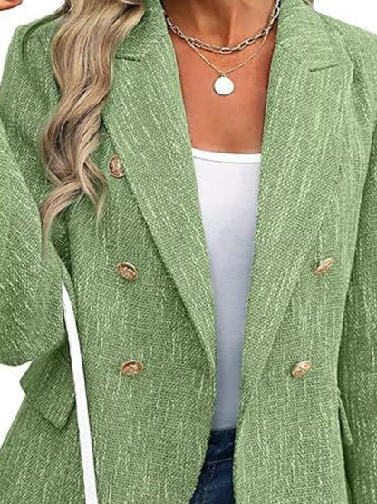 Double-Breasted Lapel-Collar Blazer The Nichole Collection - Official Site