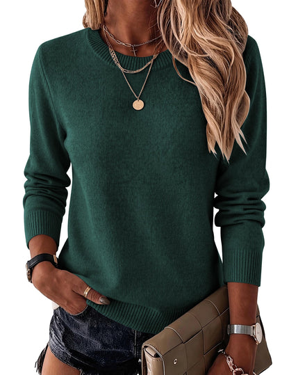 Wool Blend Crewneck Pullover Sweater
