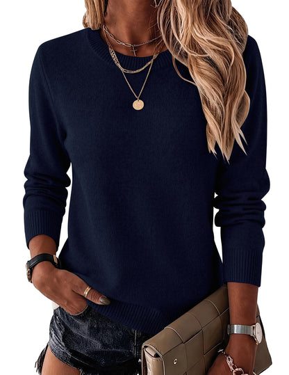 Wool Blend Crewneck Pullover Sweater