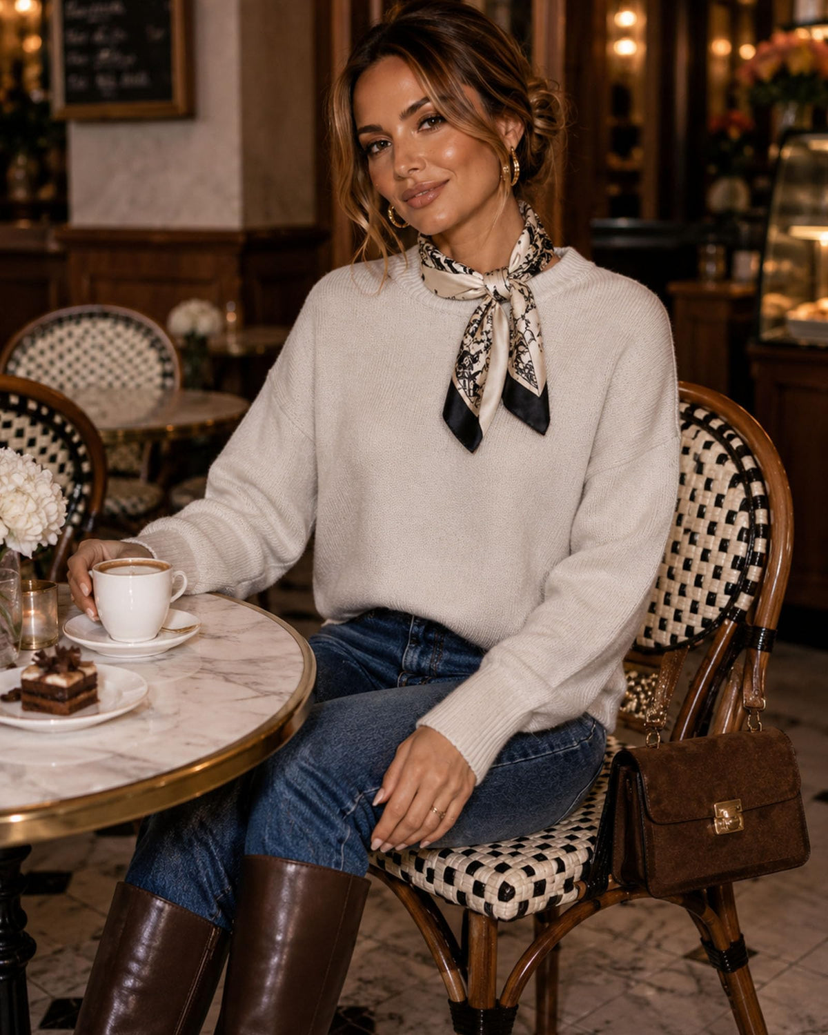 Oversized Cashmere-Blend Crewneck Sweater The Nichole Collection