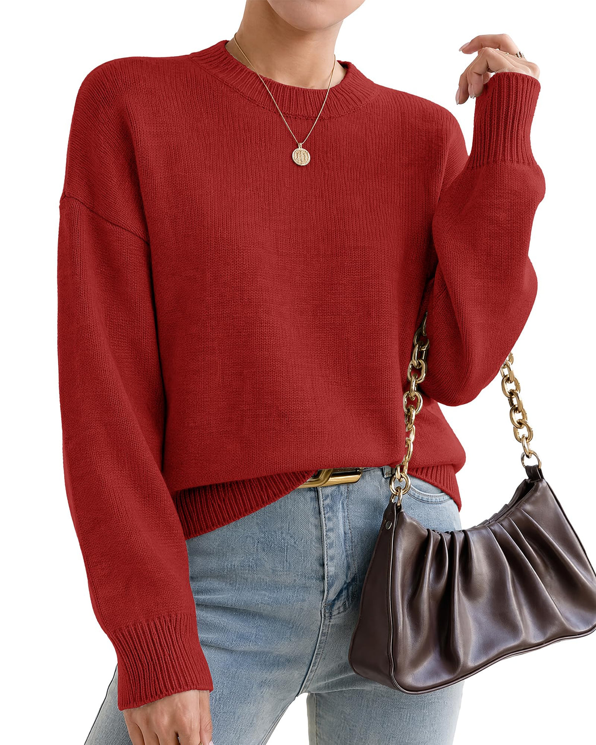 Oversized Cashmere-Blend Crewneck Sweater The Nichole Collection