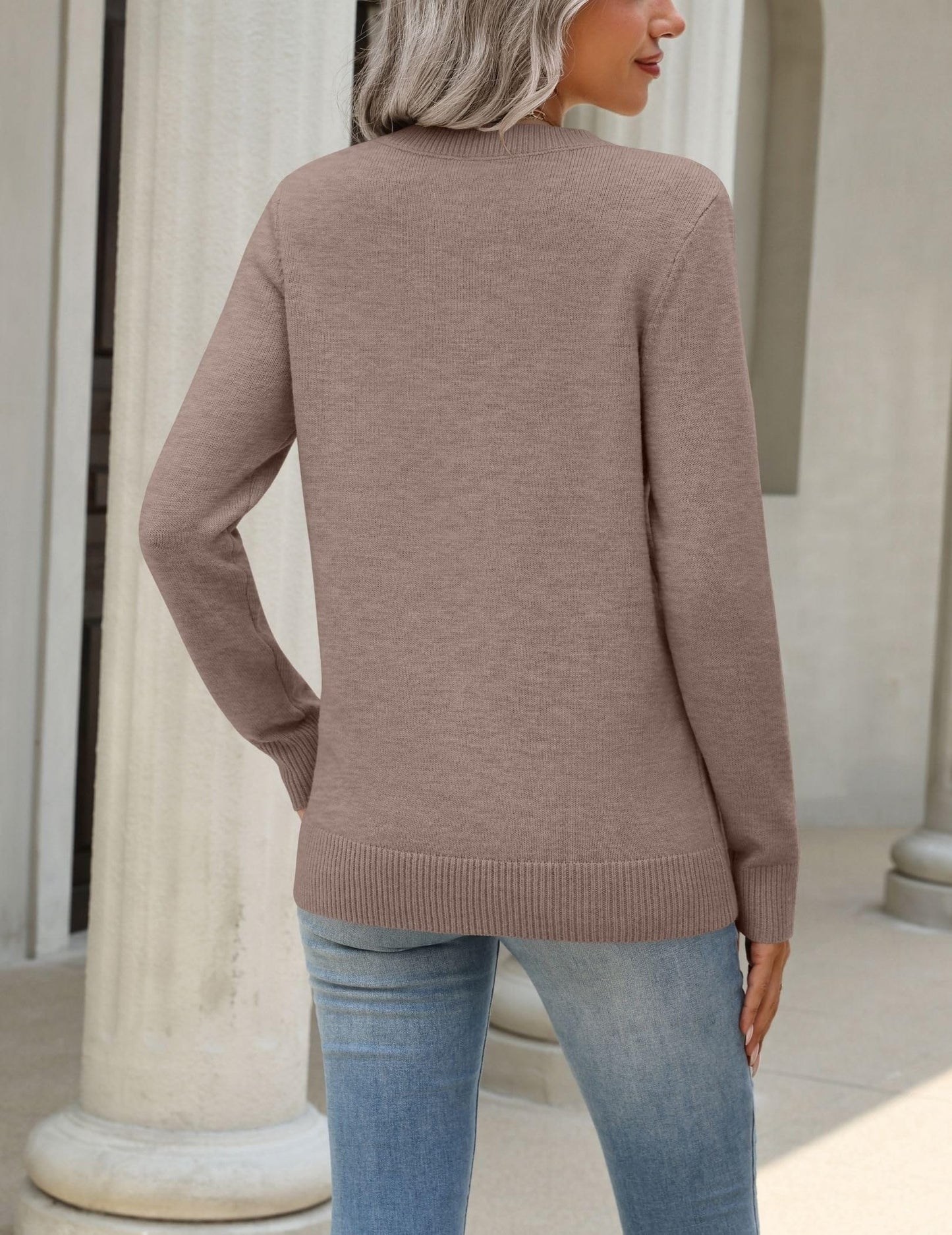Wool Blend Crewneck Pullover Sweater