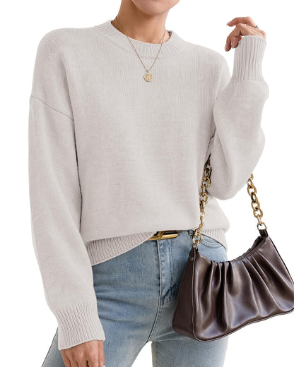 Oversized Cashmere-Blend Crewneck Sweater The Nichole Collection