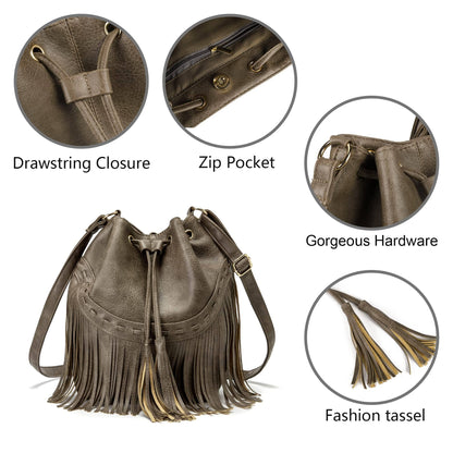 PARISIAN FRINGE BUCKET BAG The Nichole Collection
