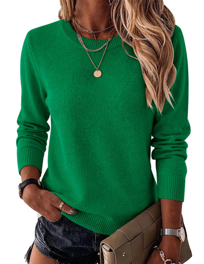Wool Blend Crewneck Pullover Sweater