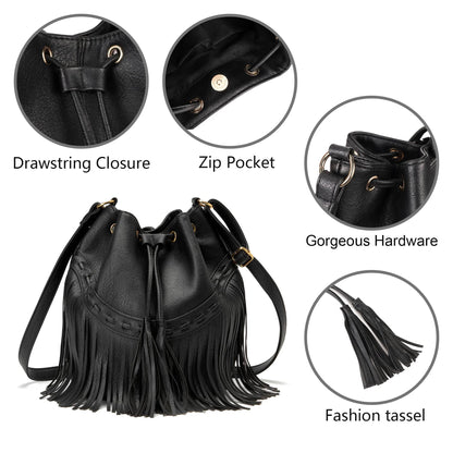 PARISIAN FRINGE BUCKET BAG The Nichole Collection